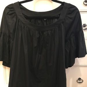 French Connection black polished cotton top!